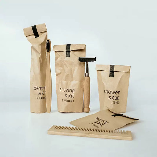 Set Cortesia completo in Bambù  ideale per  Hotel e B&B