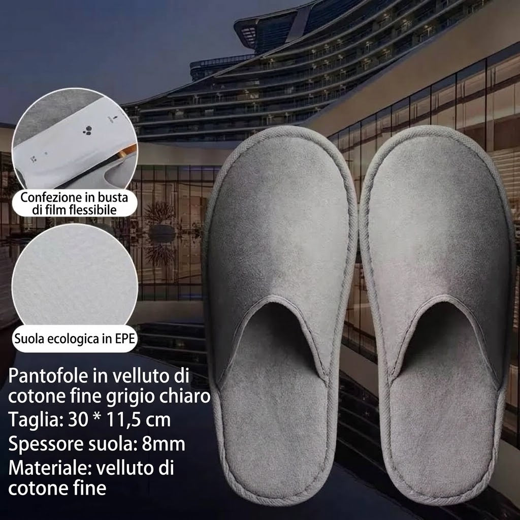 Pantofole in velluto di cotone  per Hotel e B&B