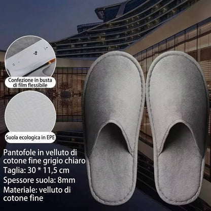 Pantofole in velluto di cotone  per Hotel e B&B