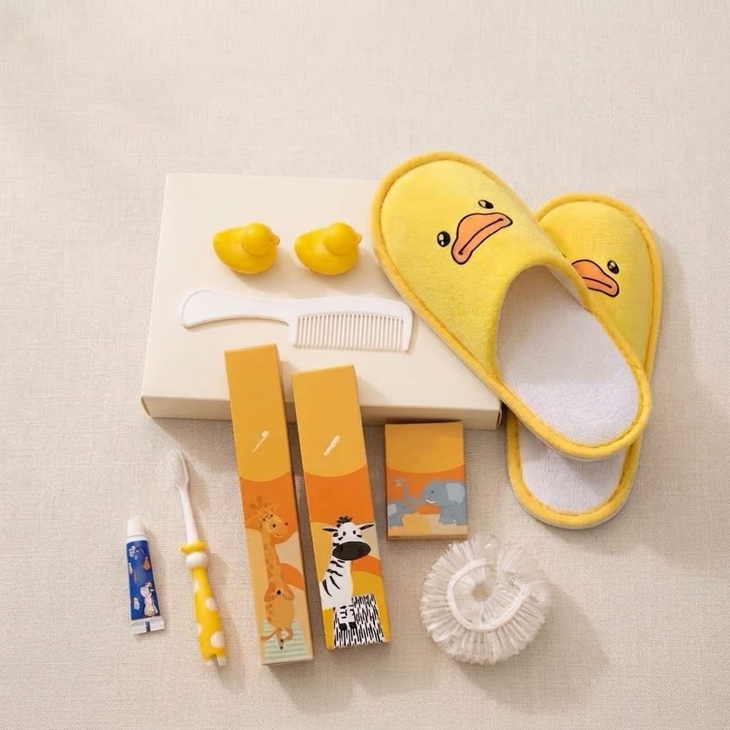 Set cortesia monouso per bambini 5in1